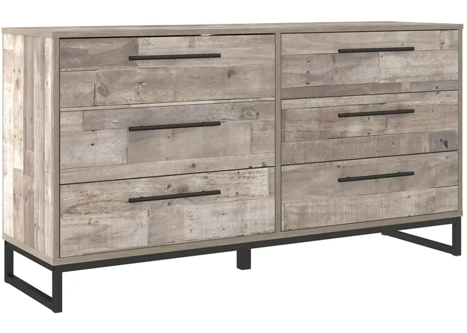 Neilsville - Whitewash - Six Drawer Dresser - Vinyl-Wrapped