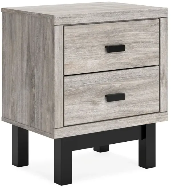 Vessalli - Black / Gray - Two Drawer Nightstand