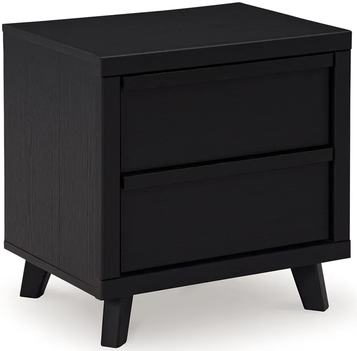 Danziar - Black - Two Drawer Night Stand