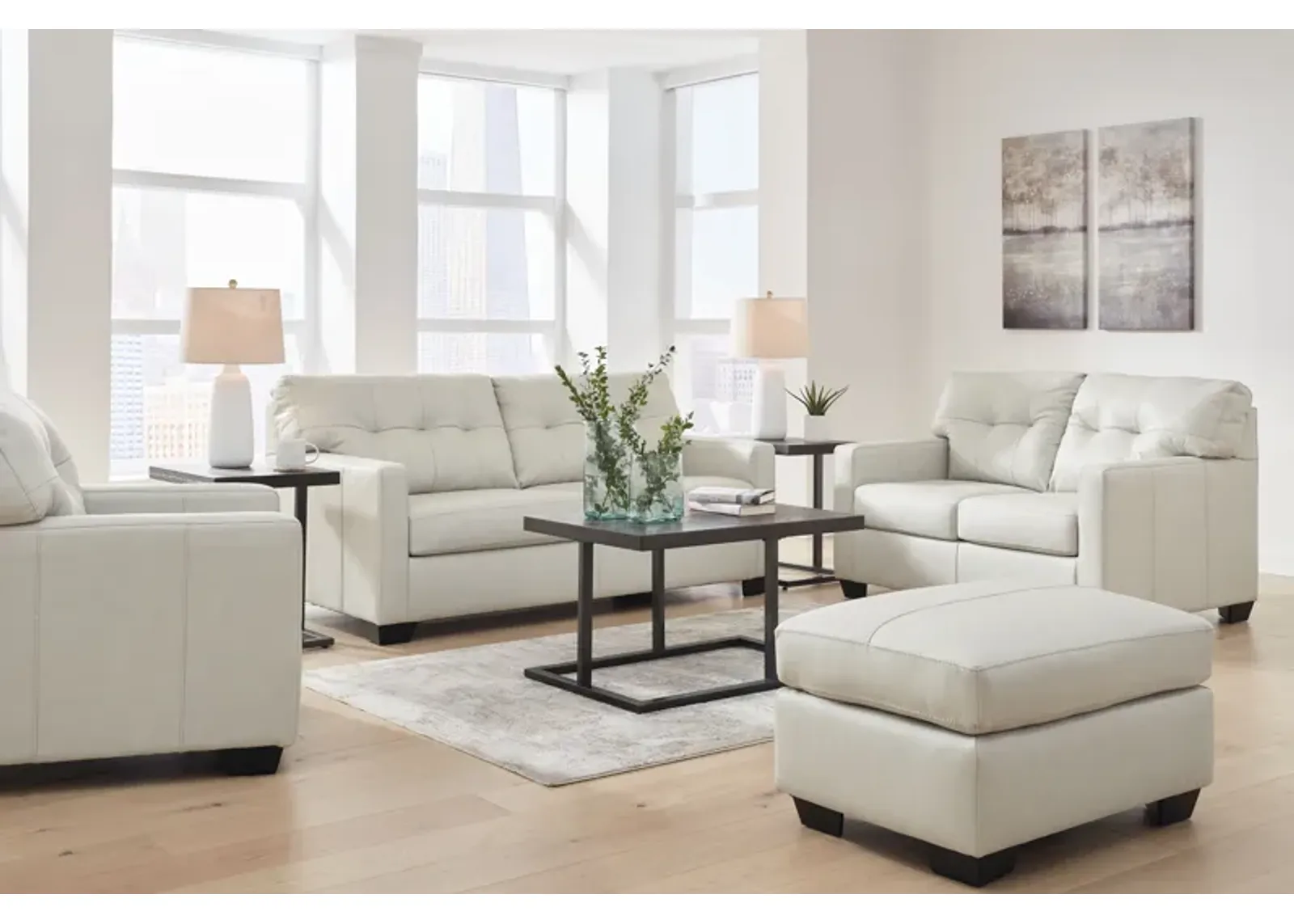 Belziani - Coconut - 4 Pc. - Sofa, Loveseat, Chair And A Half, Ottoman