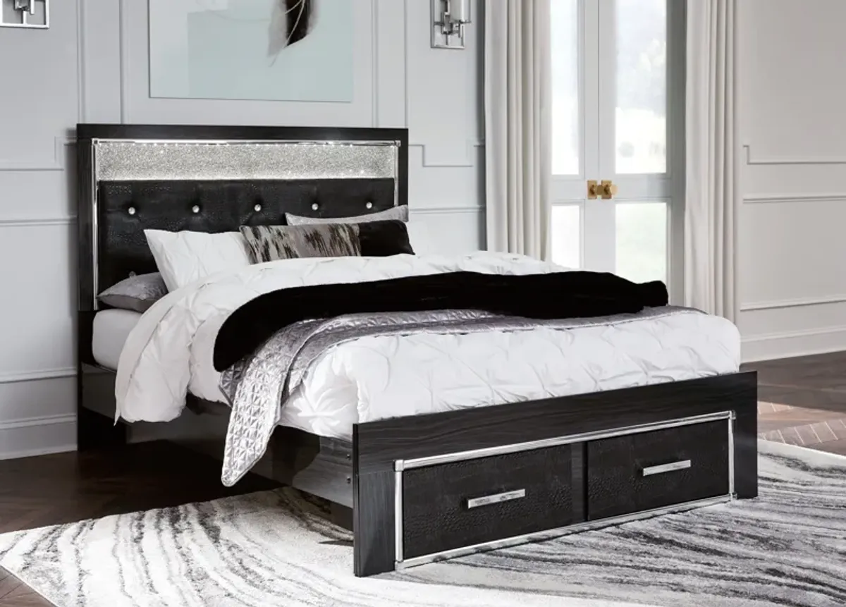 Kaydell - Upholstered Panel Storage Platform Bed