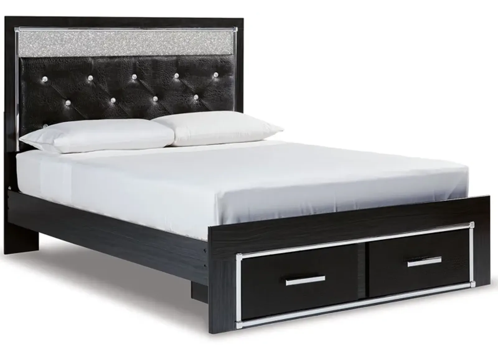 Kaydell - Upholstered Panel Storage Platform Bed