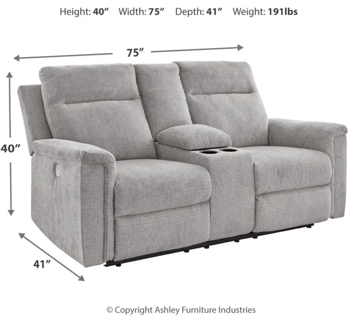 Barnsana - Dbl Power Reclining Loveseat With Console