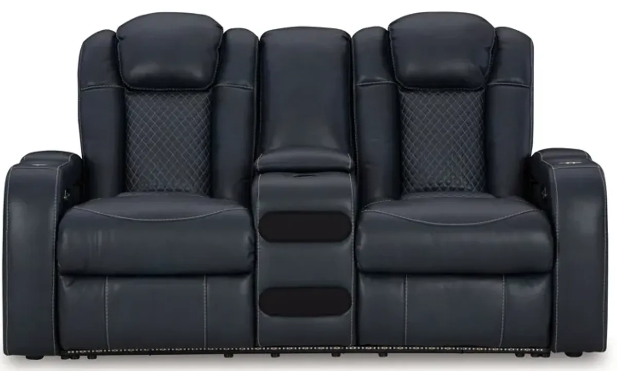 Fyne-dyme - Power Reclining Loveseat With Console/Adj Hdrst