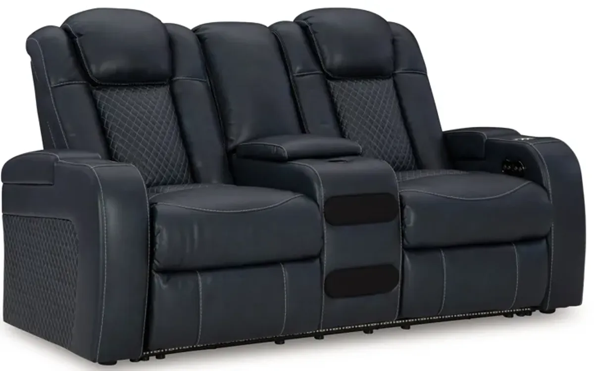 Fyne-dyme - Power Reclining Loveseat With Console/Adj Hdrst