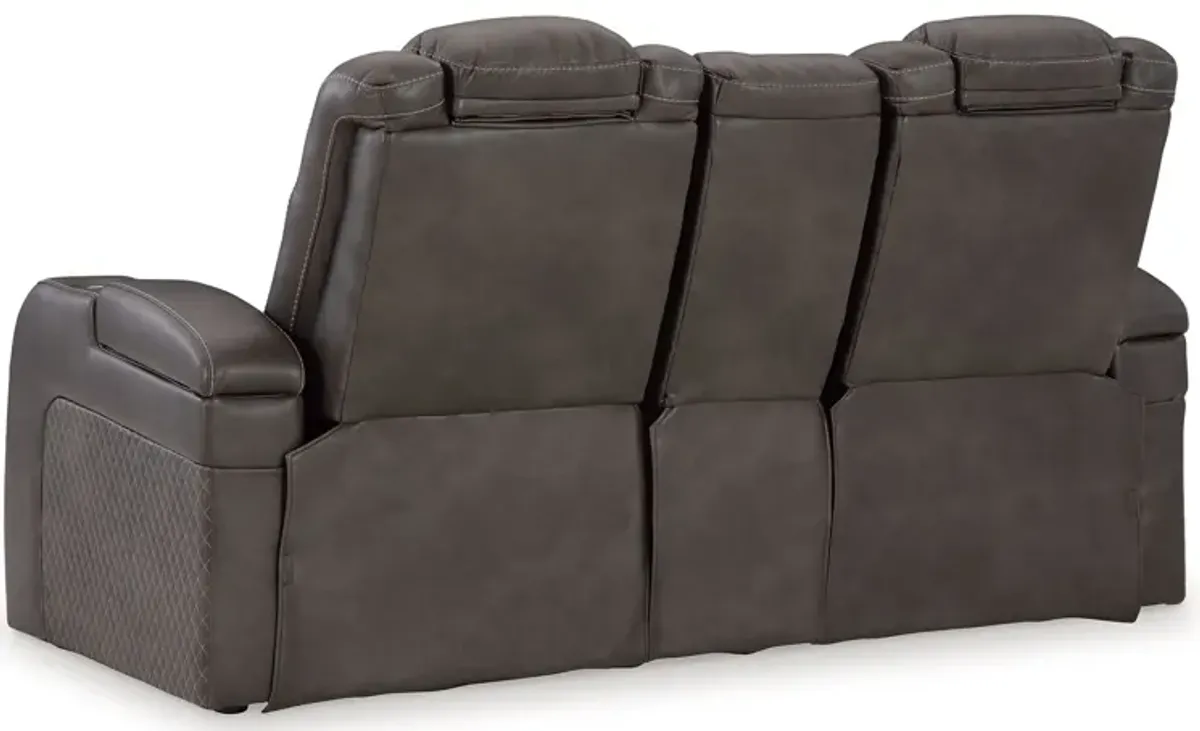 Fyne-dyme - Power Reclining Loveseat With Console/Adj Hdrst