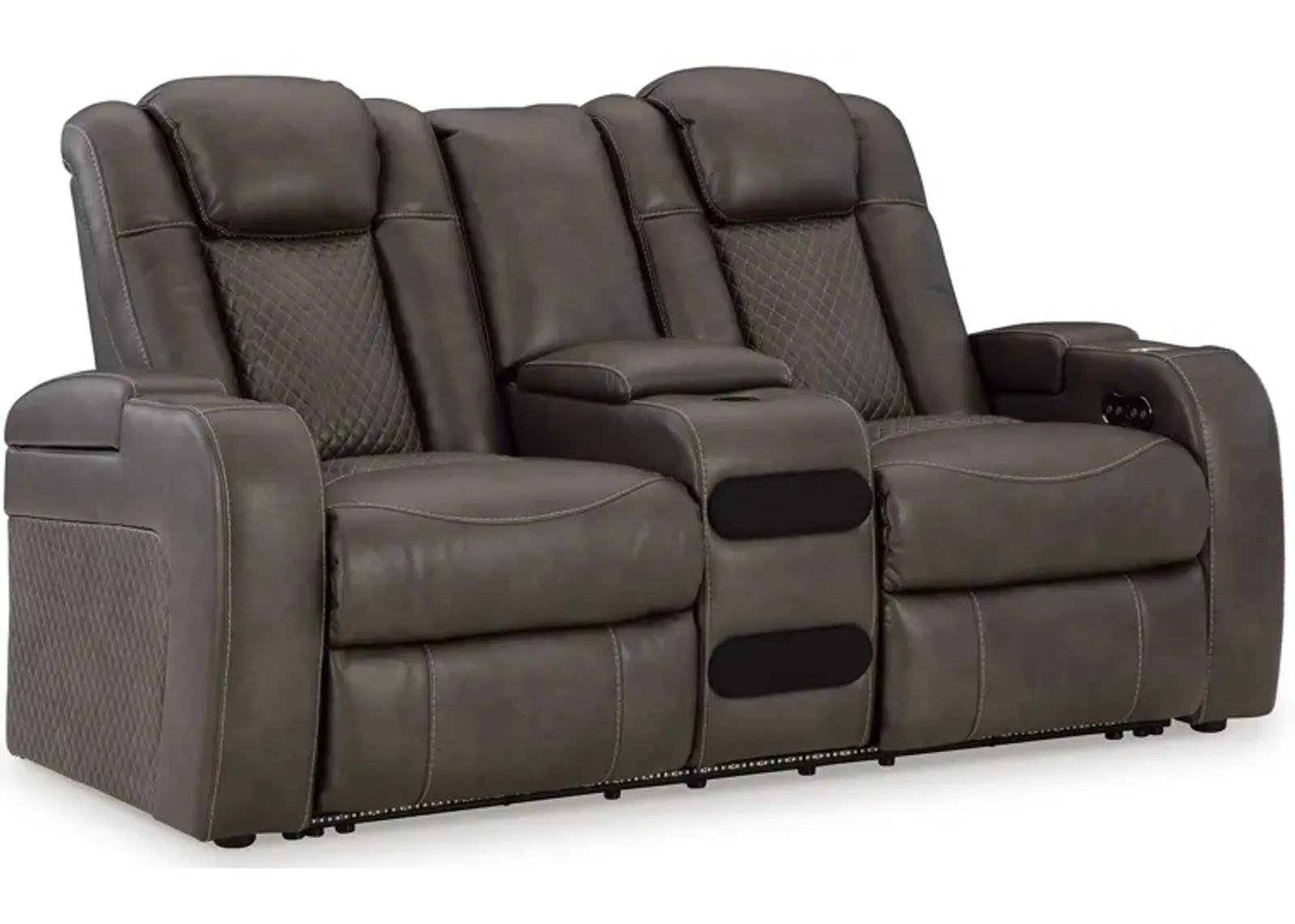 Fyne-dyme - Power Reclining Loveseat With Console/Adj Hdrst