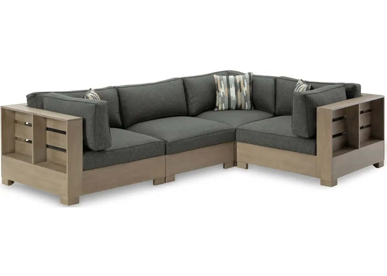 Citrine Park - Brown - 4-Piece Outdoor Sectional