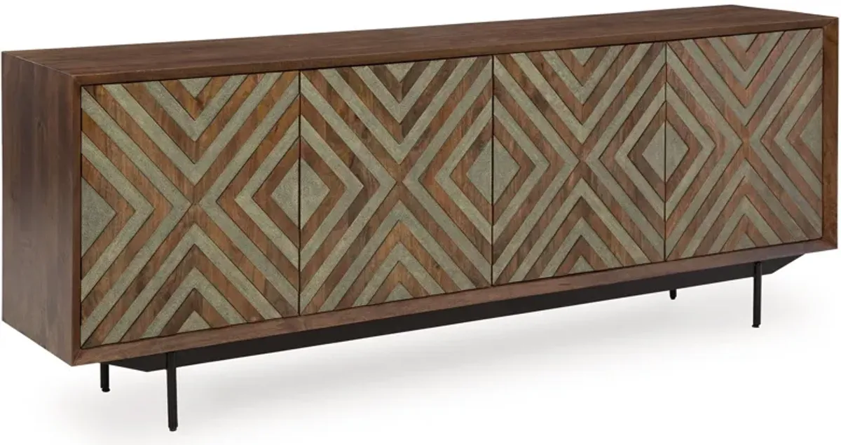 Dreggan - Brown / Gold Finish - Accent Cabinet