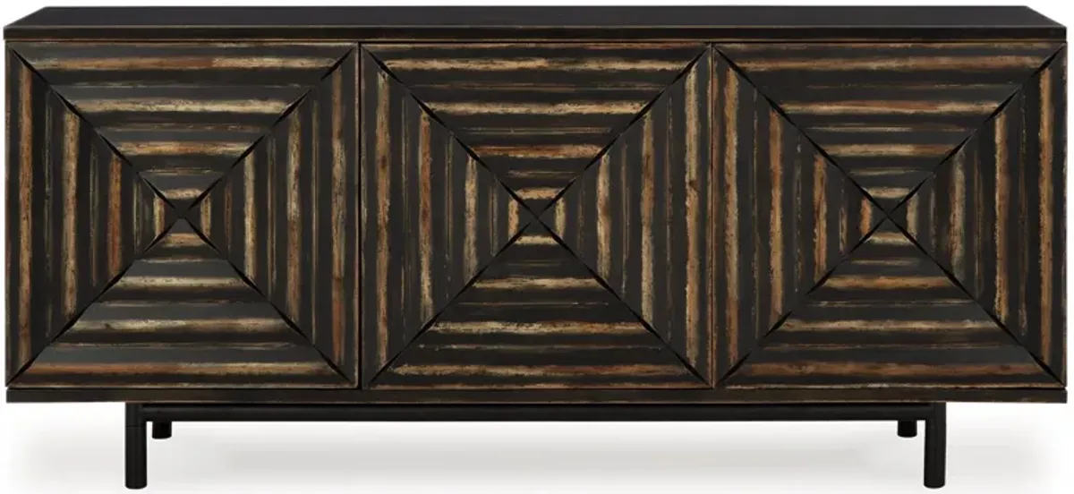 Fair Ridge - Distressed Black - Accent Cabinet