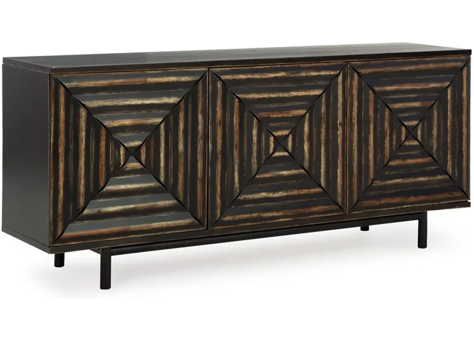 Fair Ridge - Distressed Black - Accent Cabinet