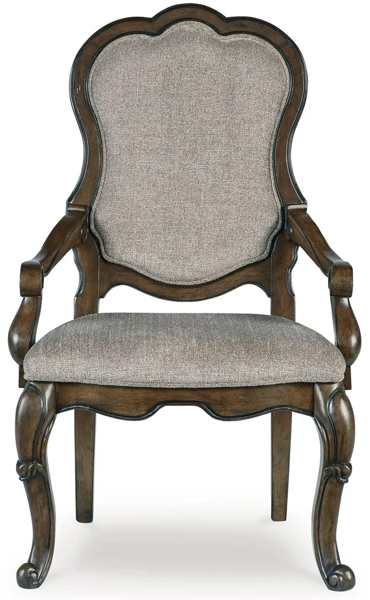 Maylee - Dark Brown - Dining Upholstered Arm Chair (Set of 2)