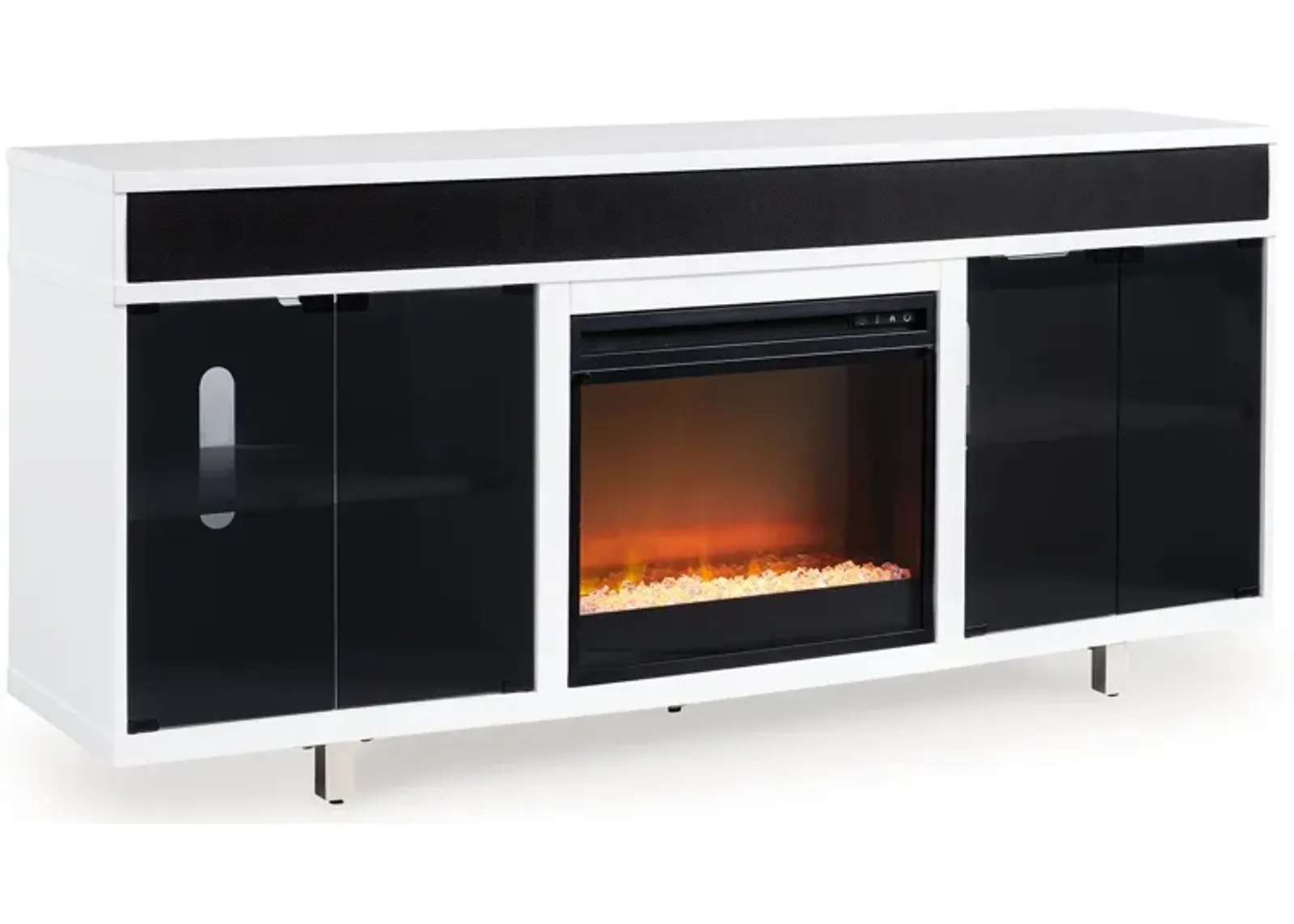 Gardoni - White / Black - 72" TV Stand With Electric Fireplace