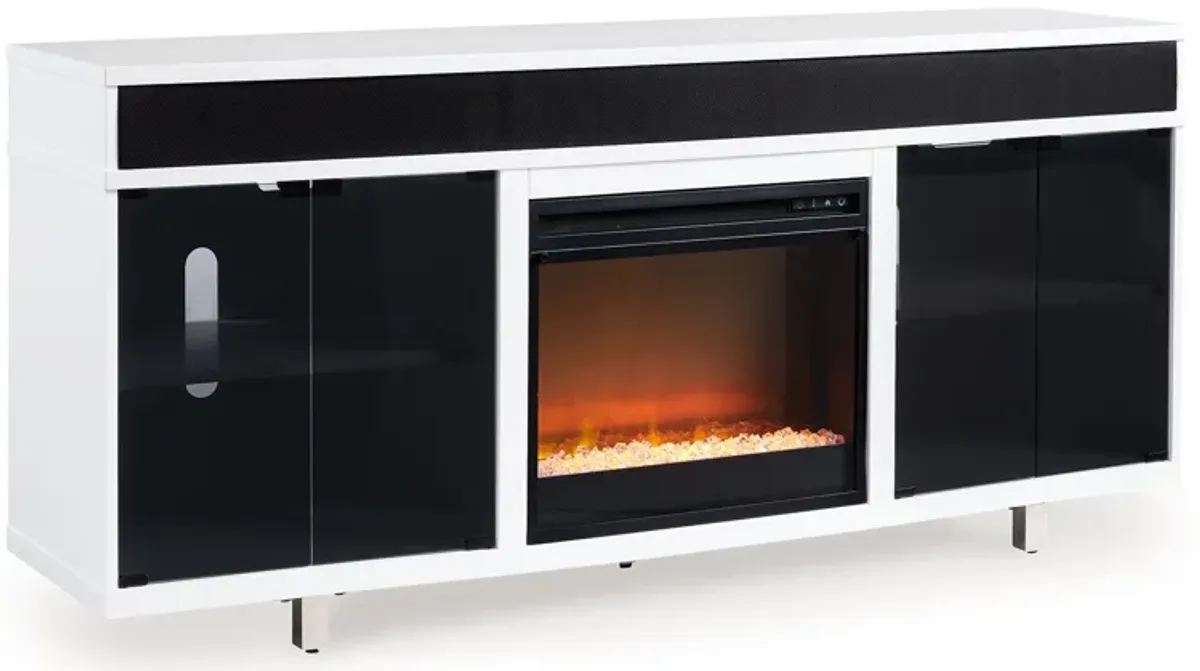 Gardoni - White / Black - 72" TV Stand With Electric Fireplace