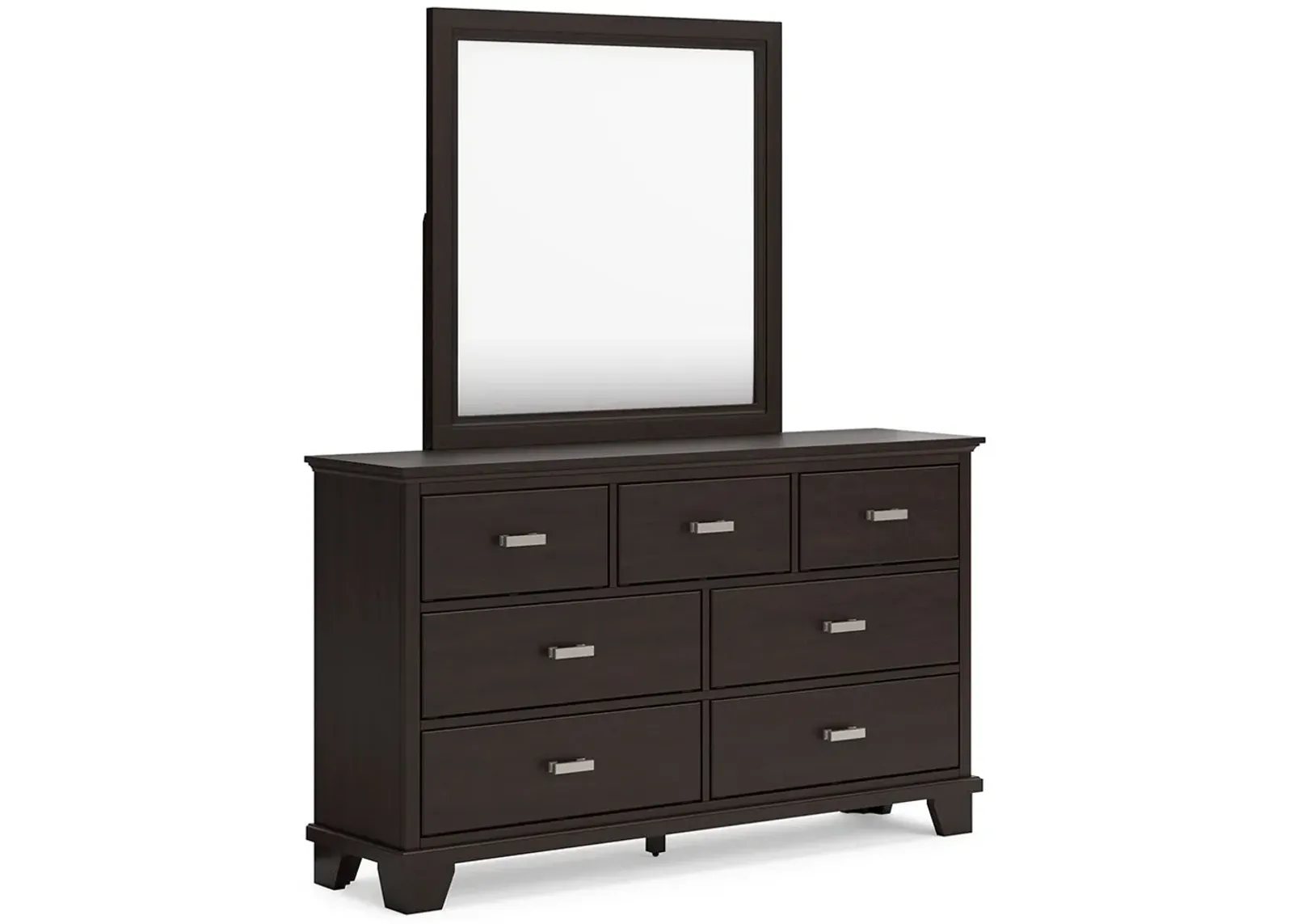 Covetown - Dark Brown - Dresser And Mirror