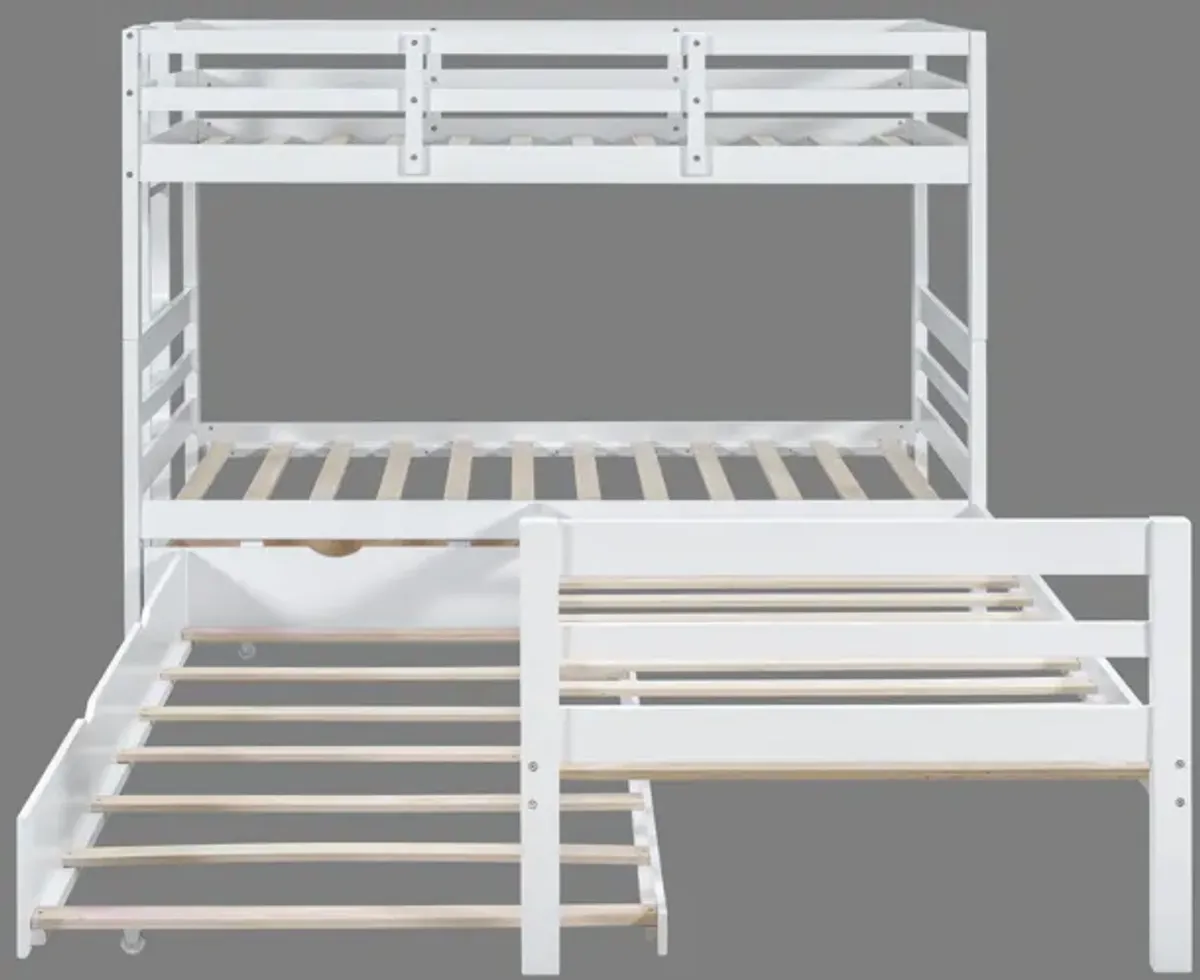 Triple Bunkbed With Trundle And Drawers (Twin Size)