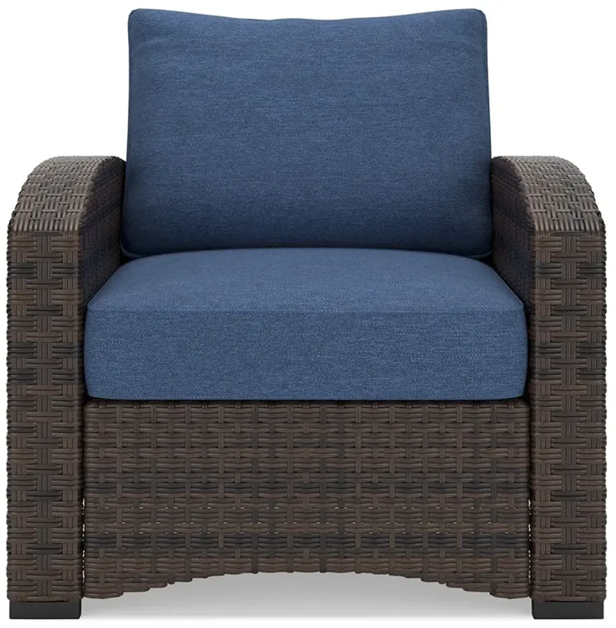 Windglow - Blue / Brown - Lounge Chair With Cushion