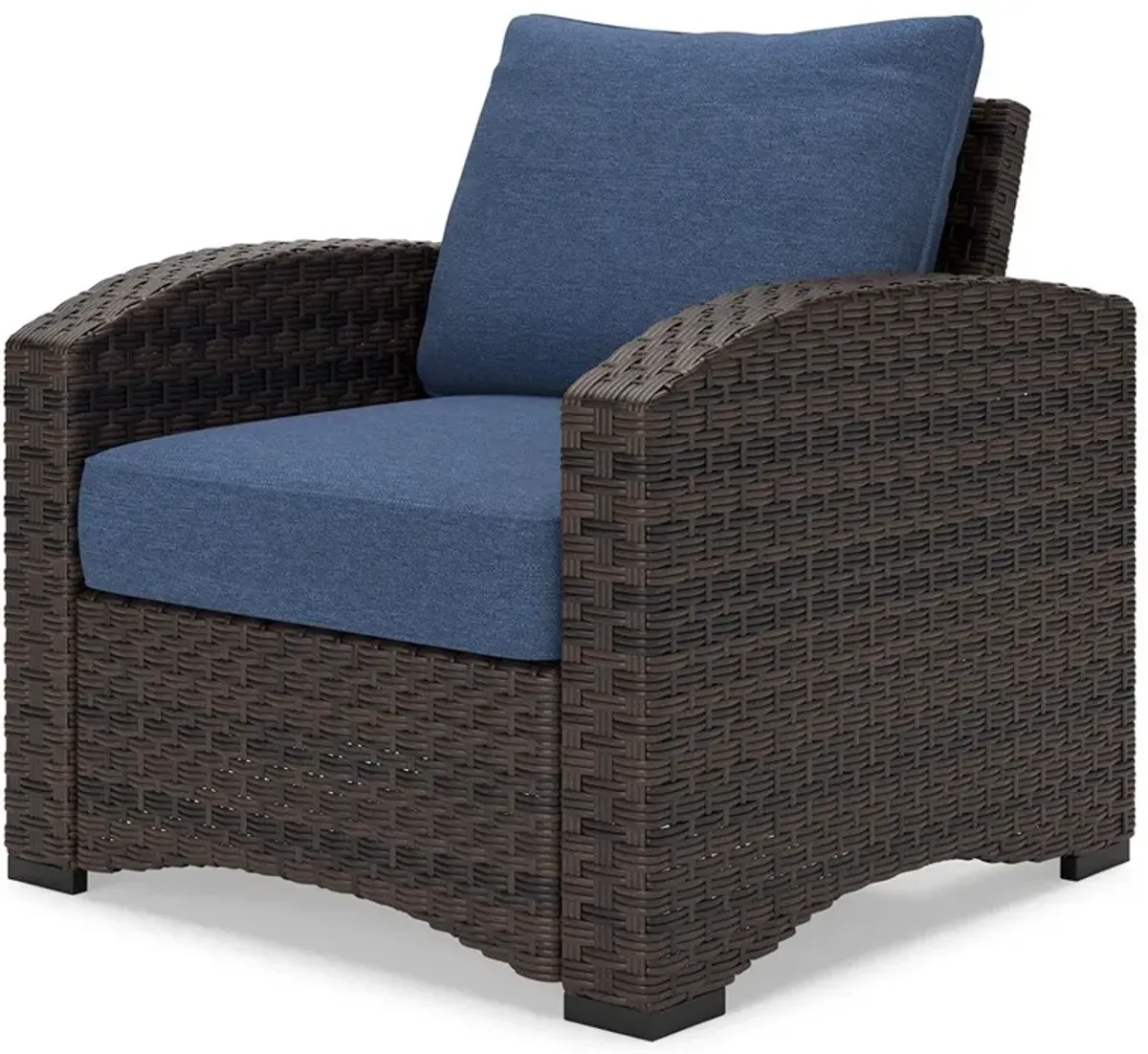 Windglow - Blue / Brown - Lounge Chair With Cushion