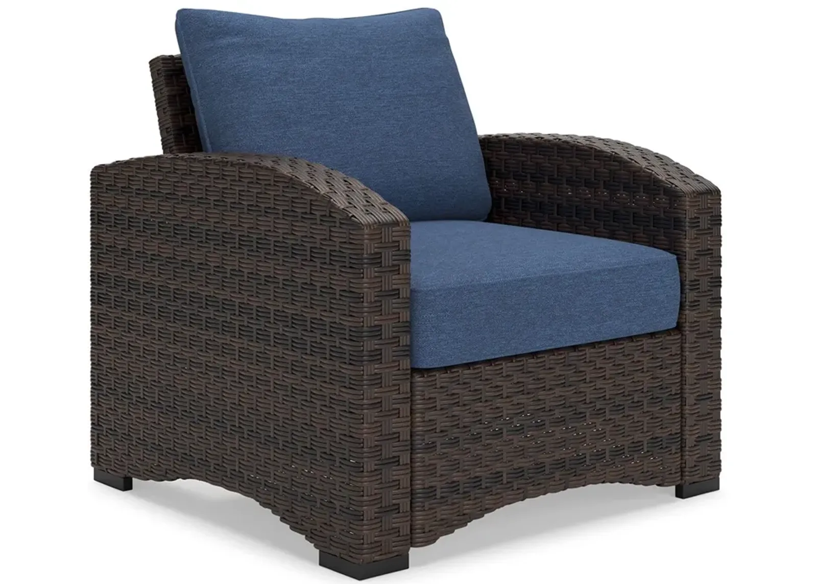 Windglow - Blue / Brown - Lounge Chair With Cushion