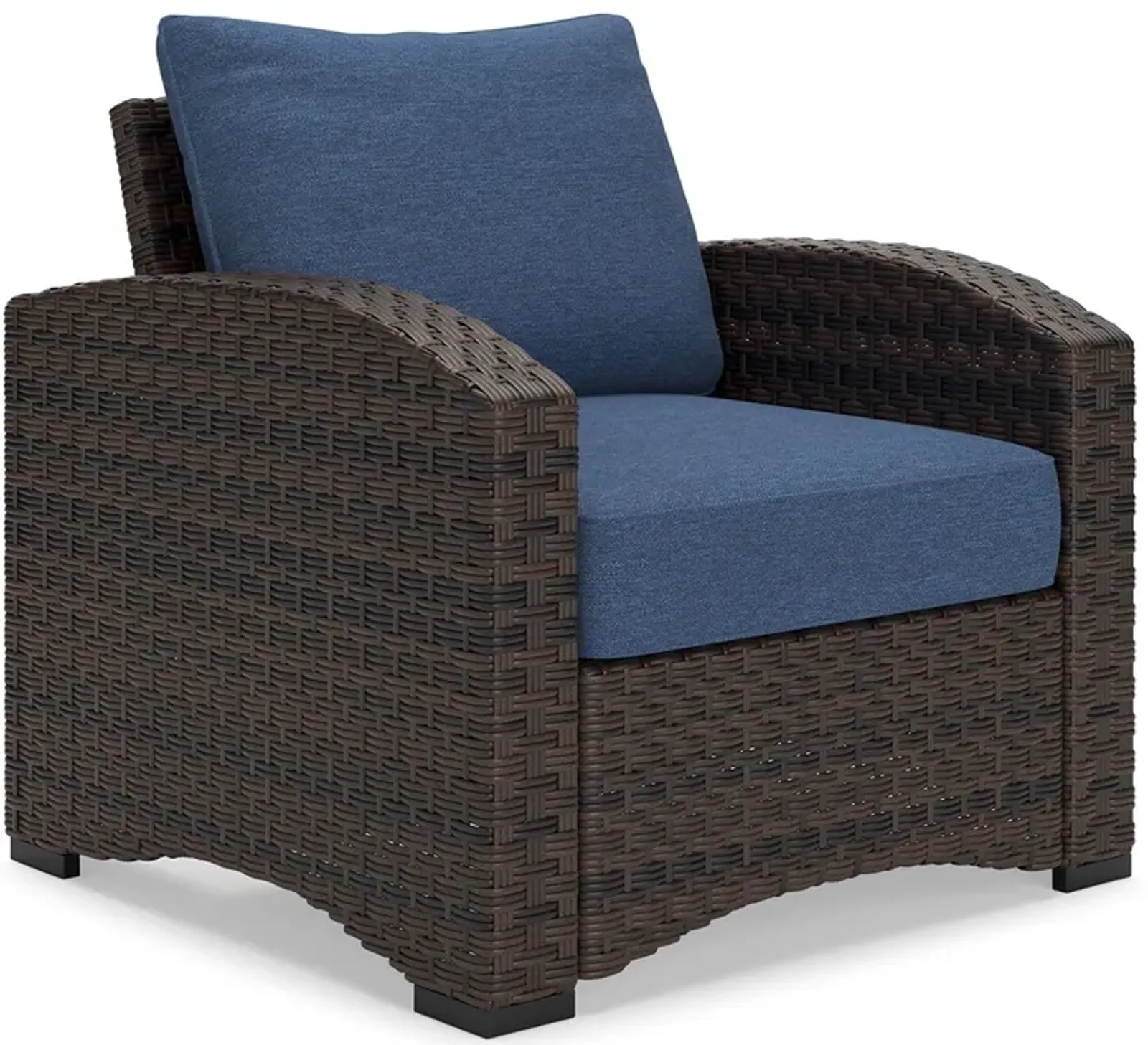 Windglow - Blue / Brown - Lounge Chair With Cushion