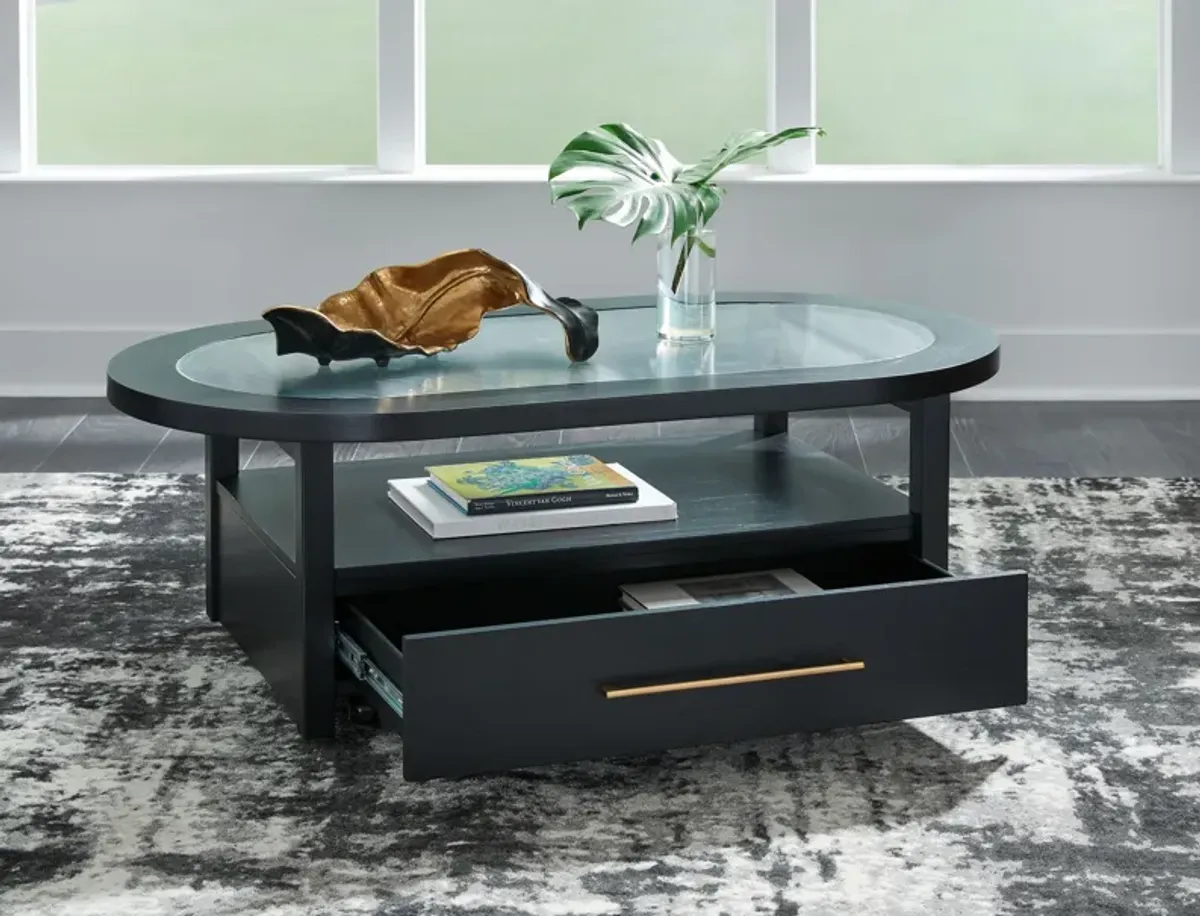 Winbardi - Black - Oval Cocktail Table