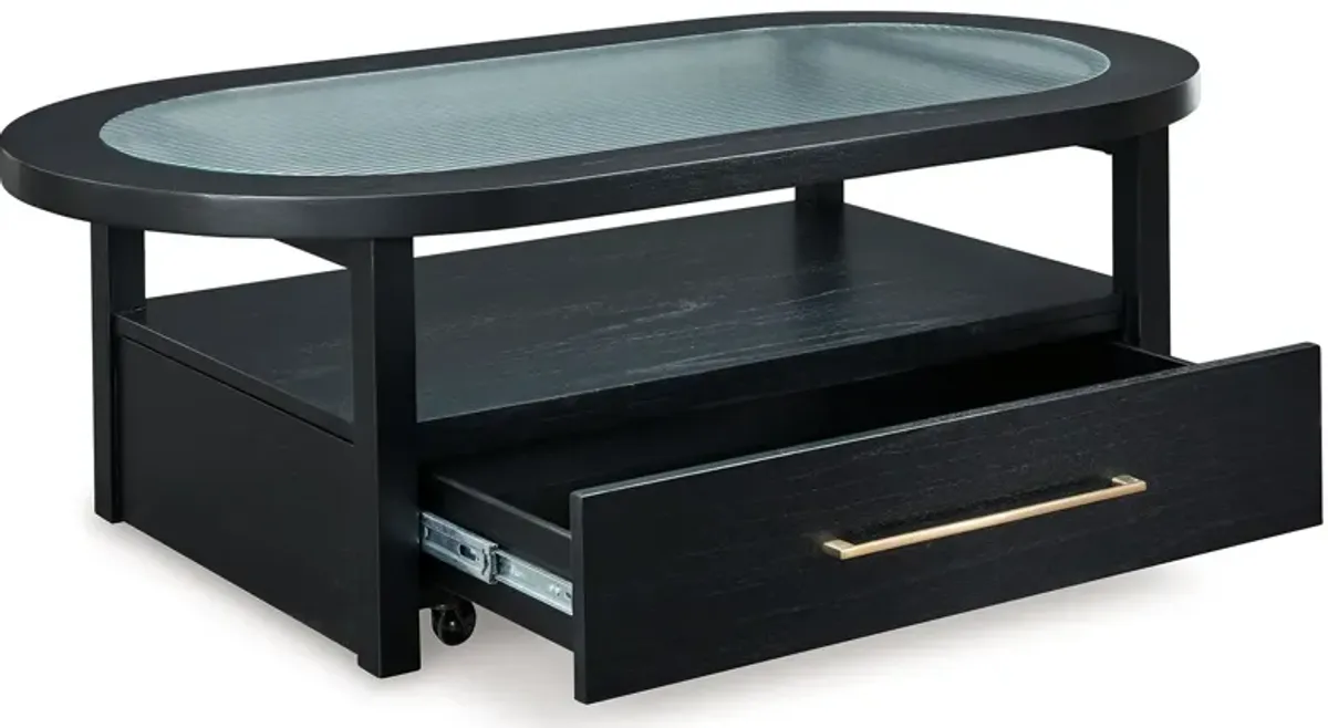 Winbardi - Black - Oval Cocktail Table