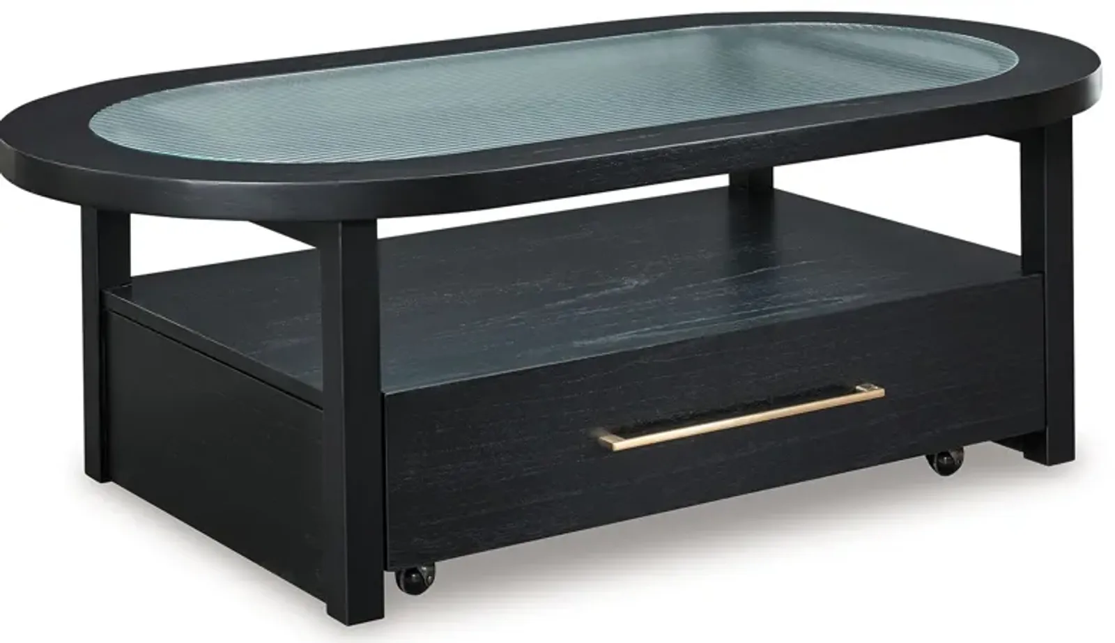 Winbardi - Black - Oval Cocktail Table