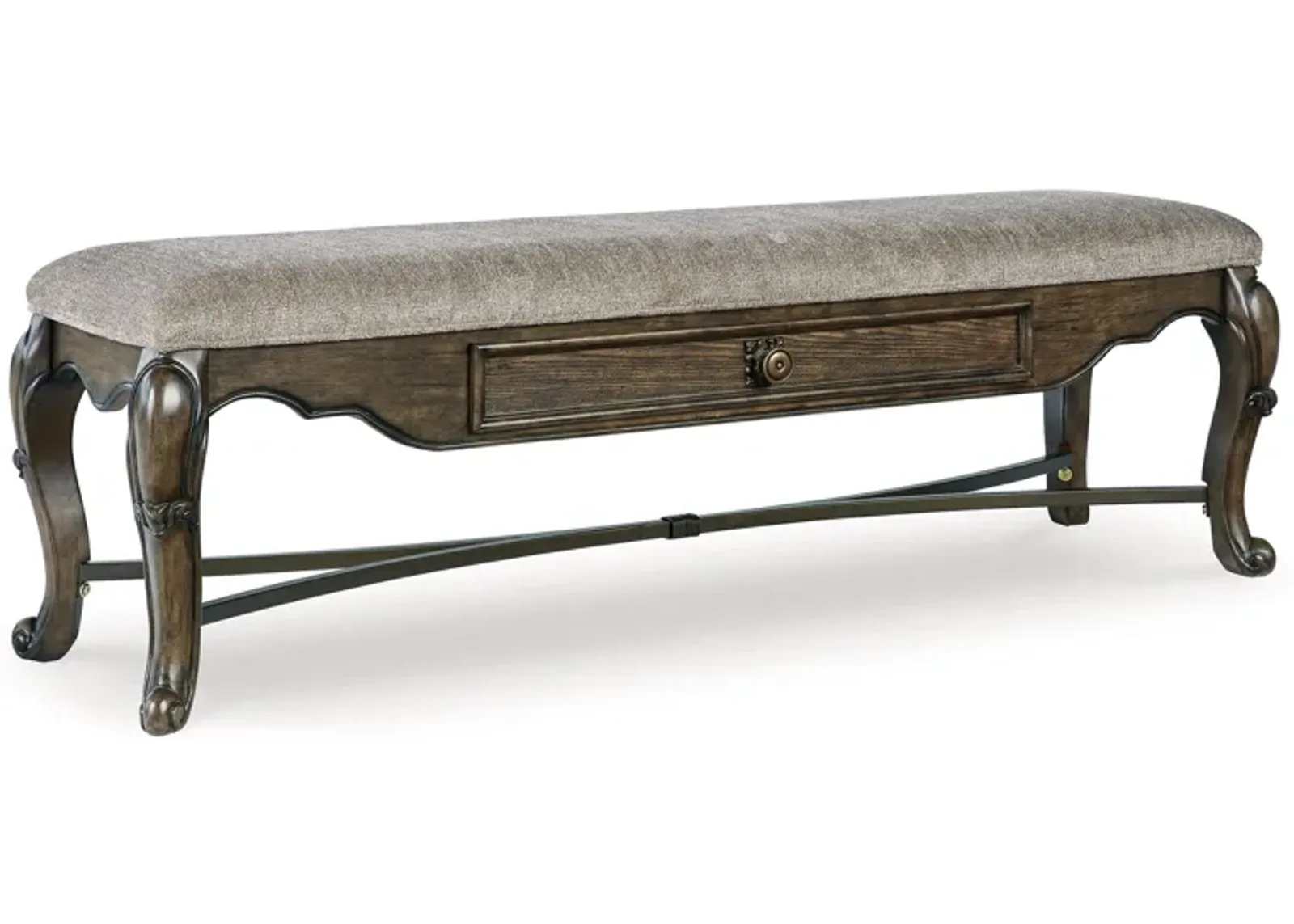 Maylee - Dark Brown - Upholstered Storage Bench