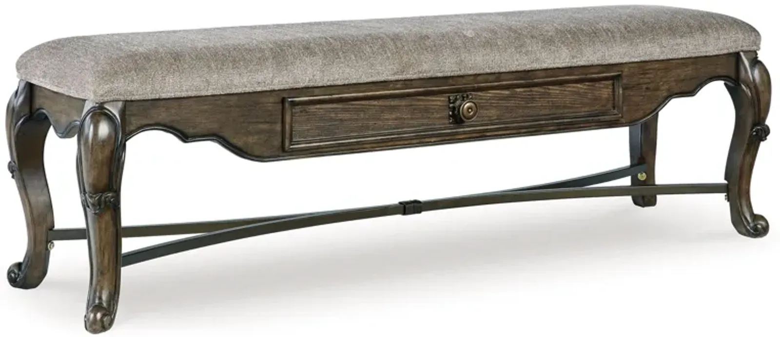 Maylee - Dark Brown - Upholstered Storage Bench