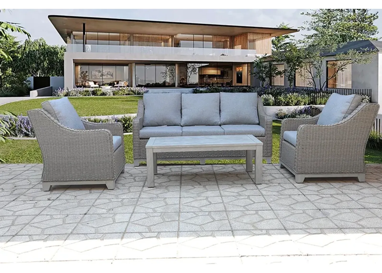 4 Piece Patio Lounge Set