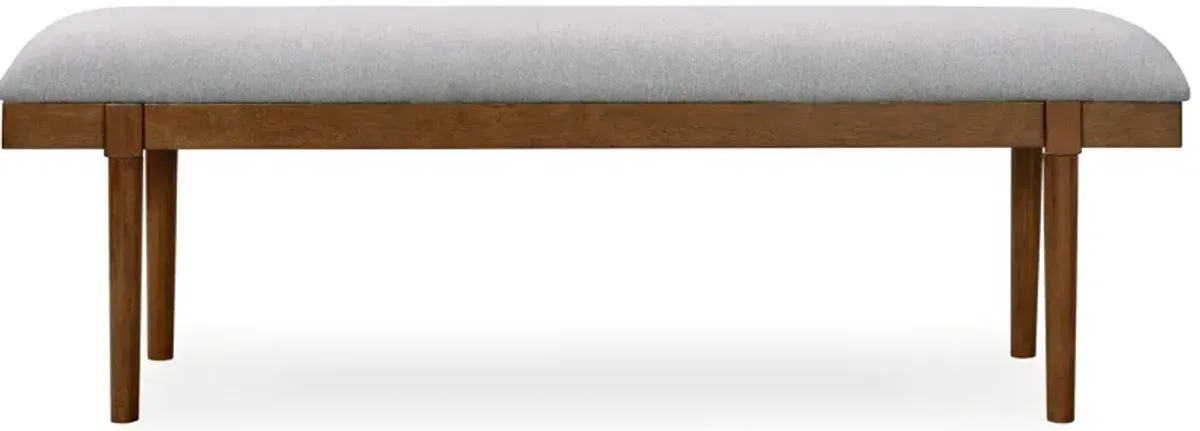 Lyncott - Gray / Brown - Large Upholstered Dining Room Bench