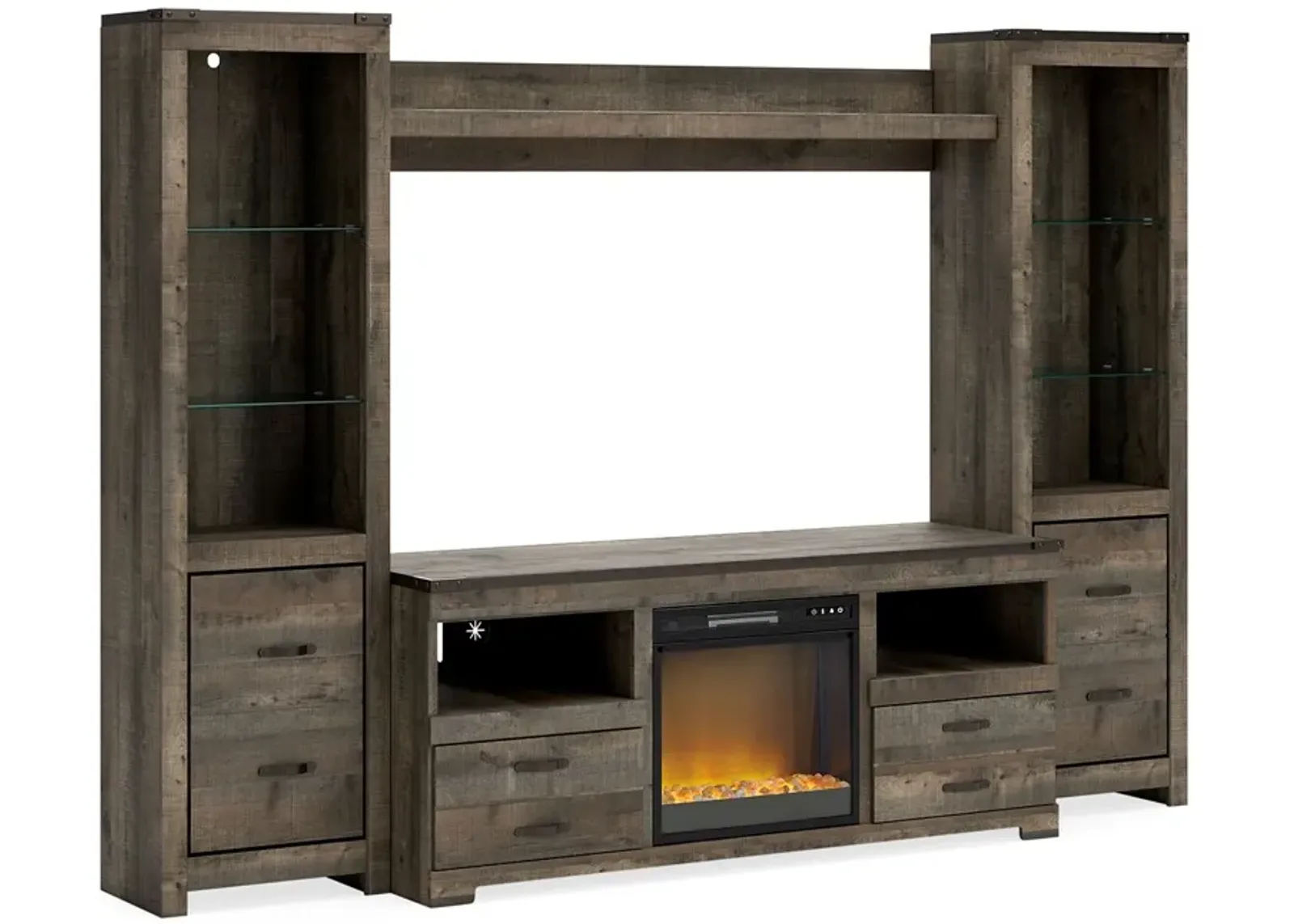 Trinell - 4-Piece Entertainment Center With TV Stand And Fireplace Insert