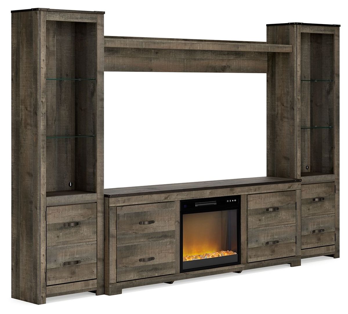 Trinell - 4-Piece Entertainment Center With TV Stand And Fireplace Insert