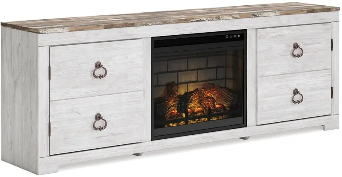 Willowton - 72" TV Stand With Fireplace Insert