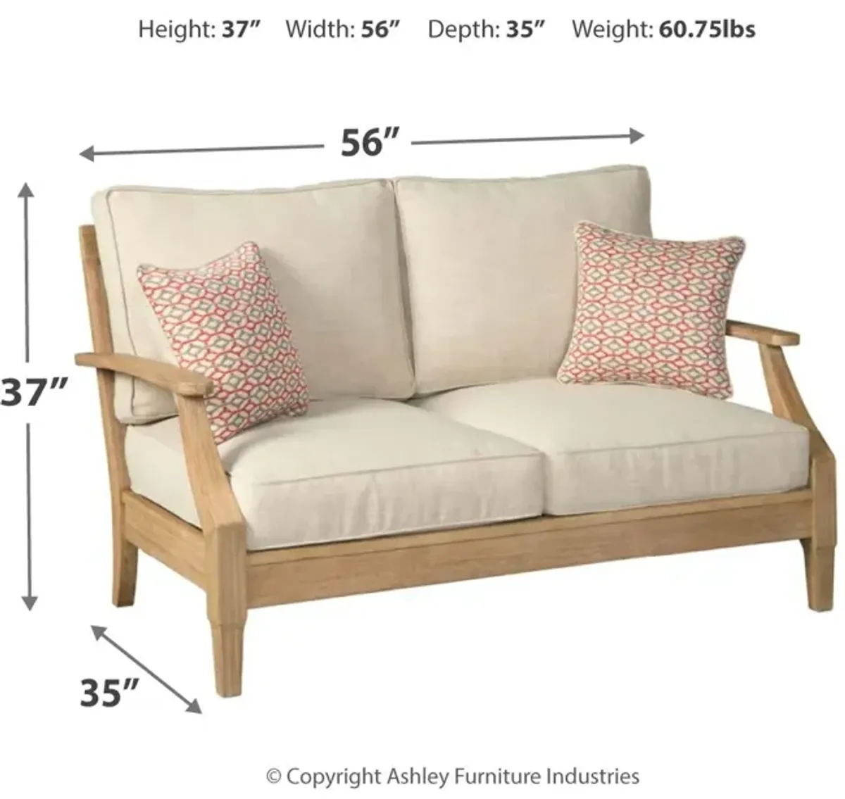 Clare - Beige - Loveseat w/Cushion