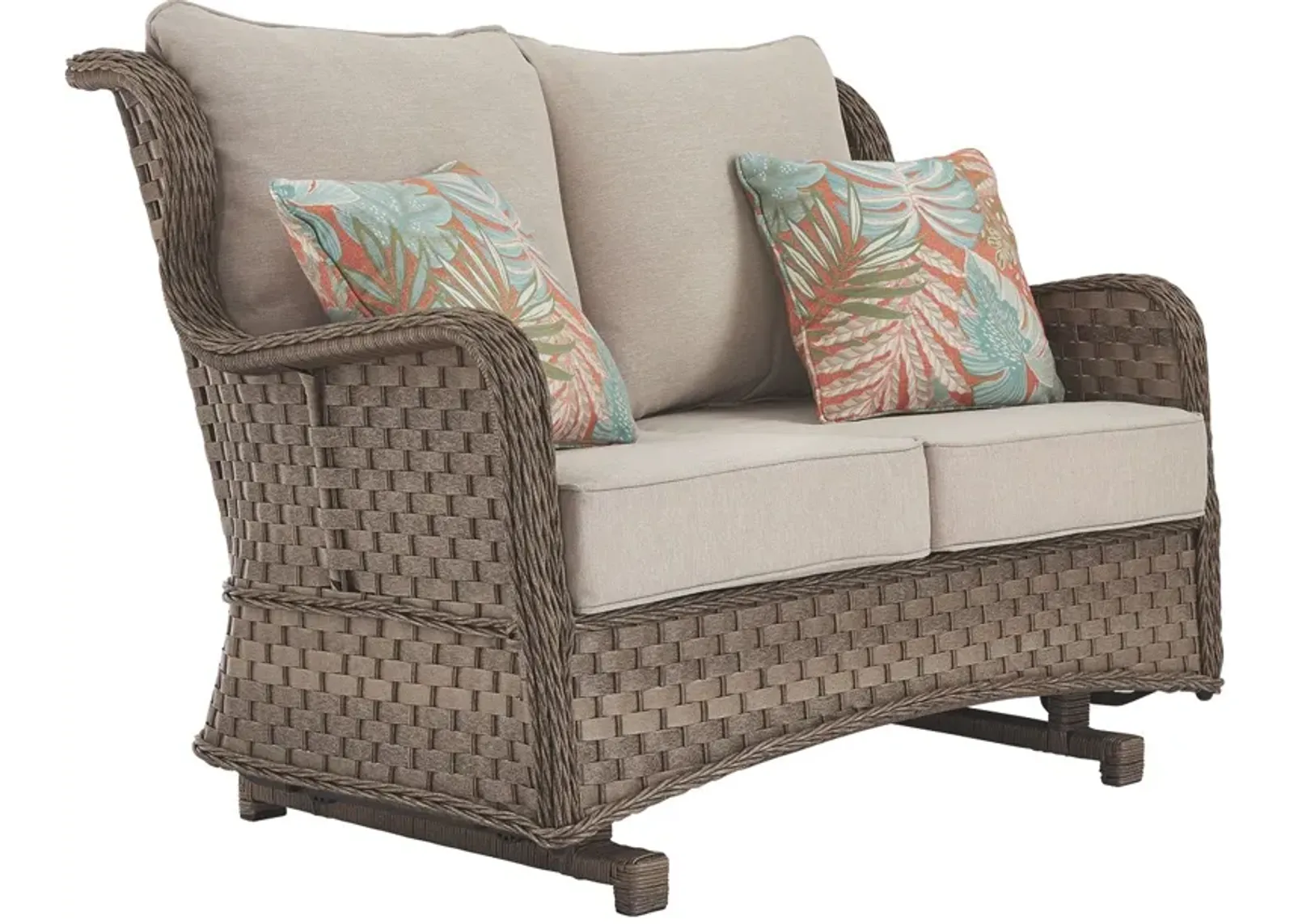 Clear Ridge - Light Brown - Loveseat Glider W/Cushion