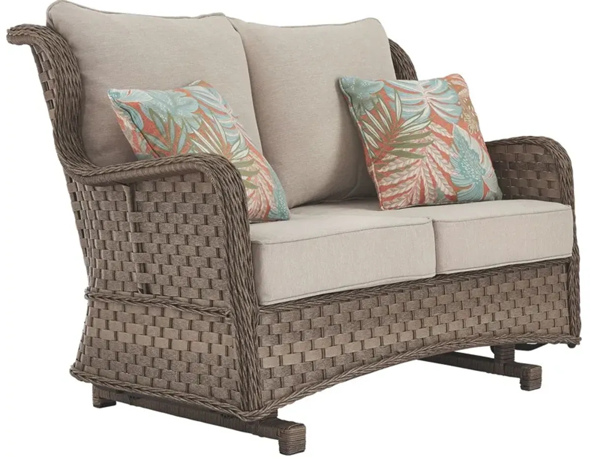 Clear Ridge - Light Brown - Loveseat Glider W/Cushion