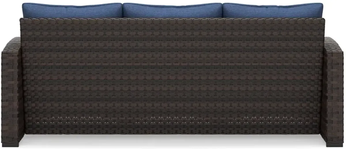 Windglow - Blue / Brown - Sofa With Cushion