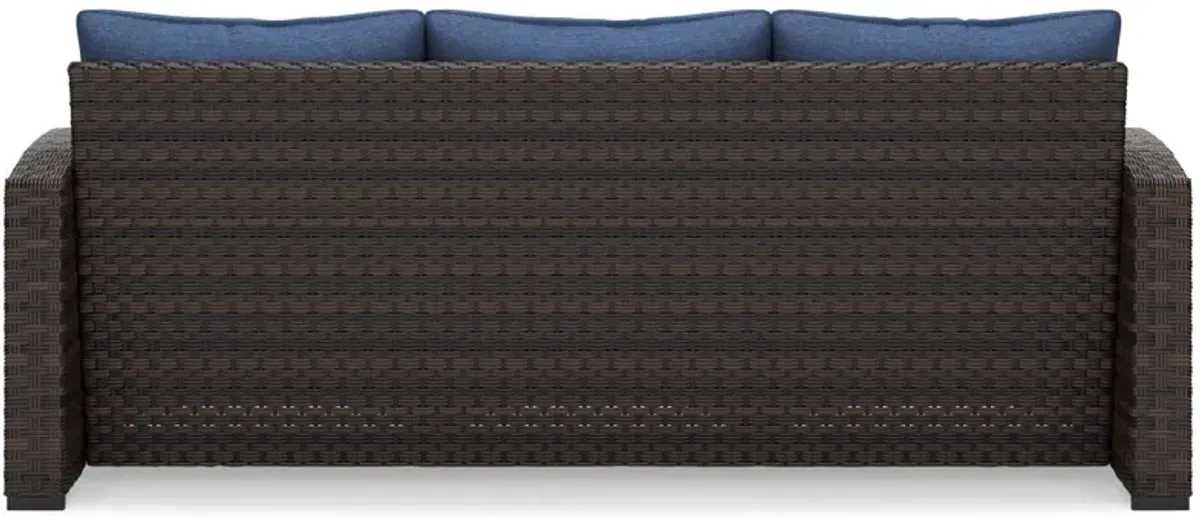 Windglow - Blue / Brown - Sofa With Cushion