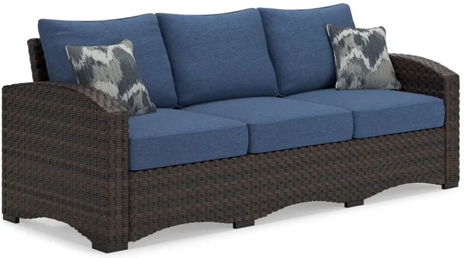 Windglow - Blue / Brown - Sofa With Cushion