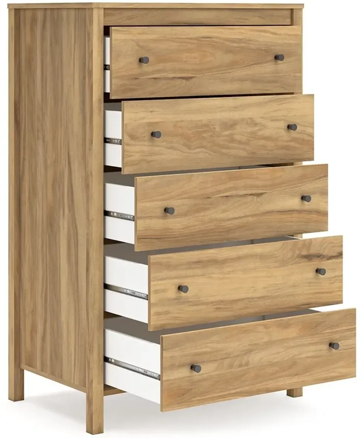 Bermacy - Five Drawer Chest - Light Brown