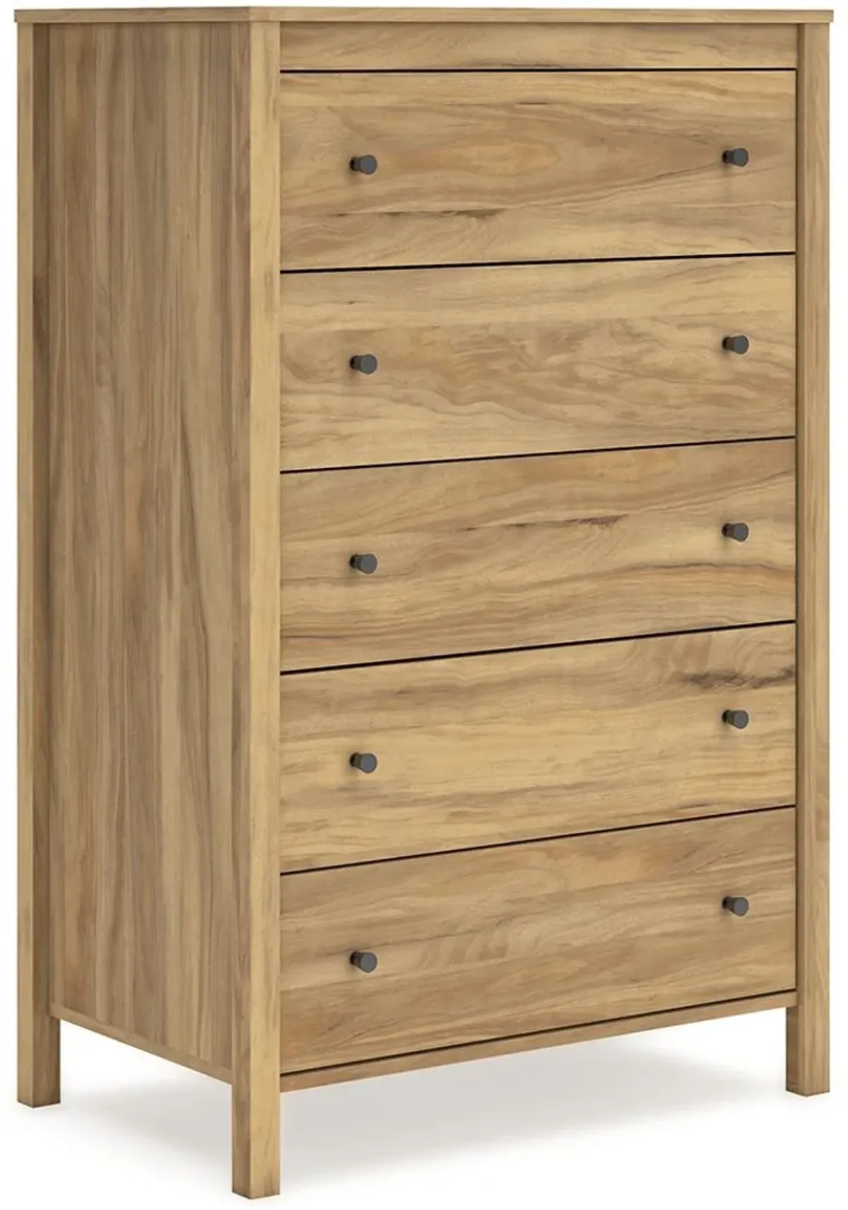 Bermacy - Five Drawer Chest - Light Brown