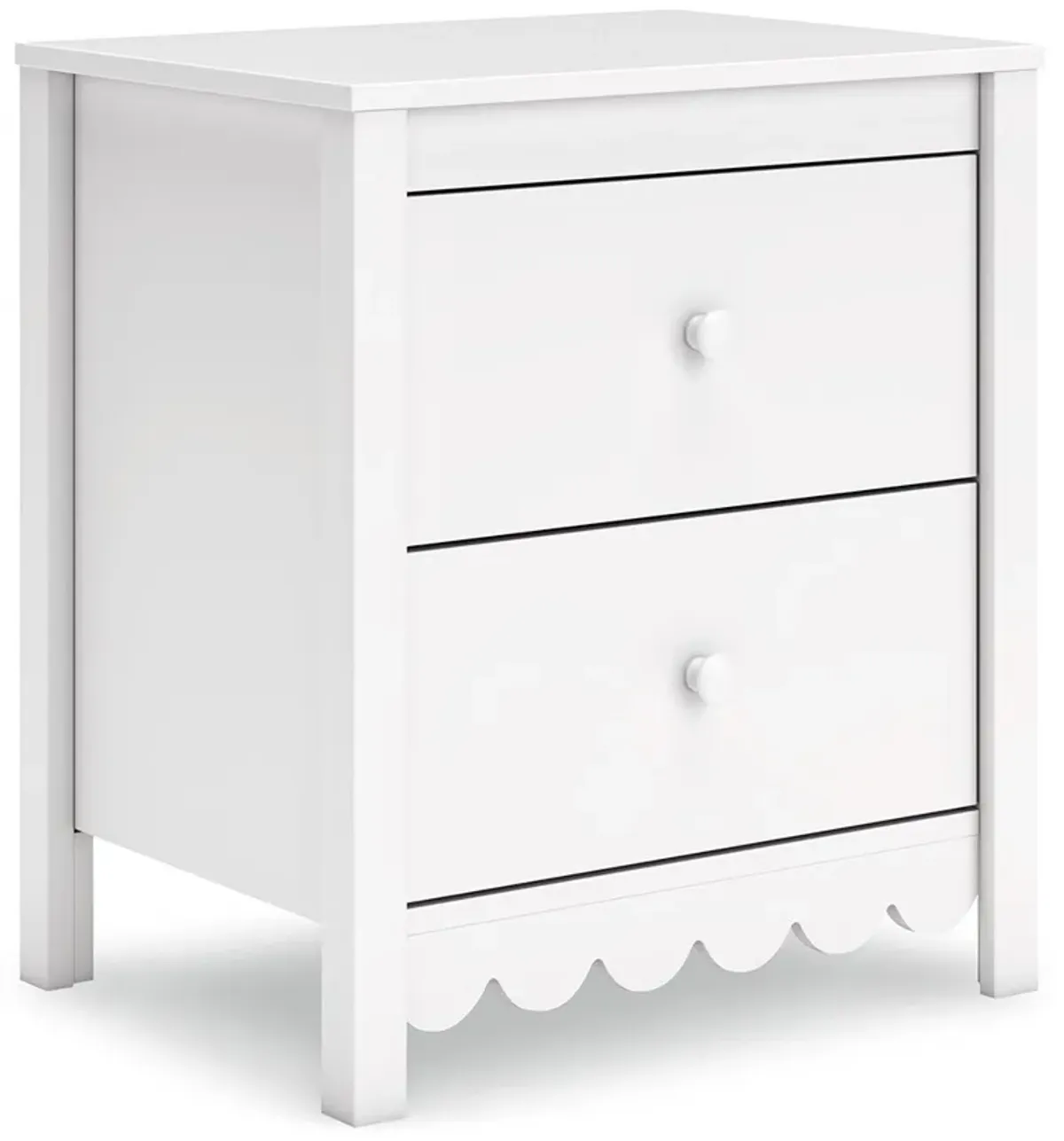 Hallityn - White - Two Drawer Night Stand