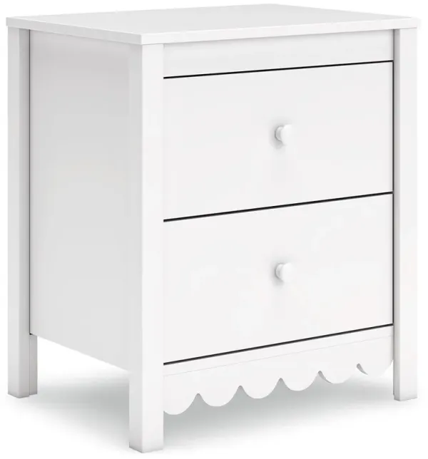 Hallityn - White - Two Drawer Night Stand