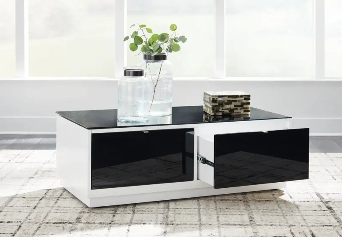 Gardoni - White / Black - Rectangular Cocktail Table