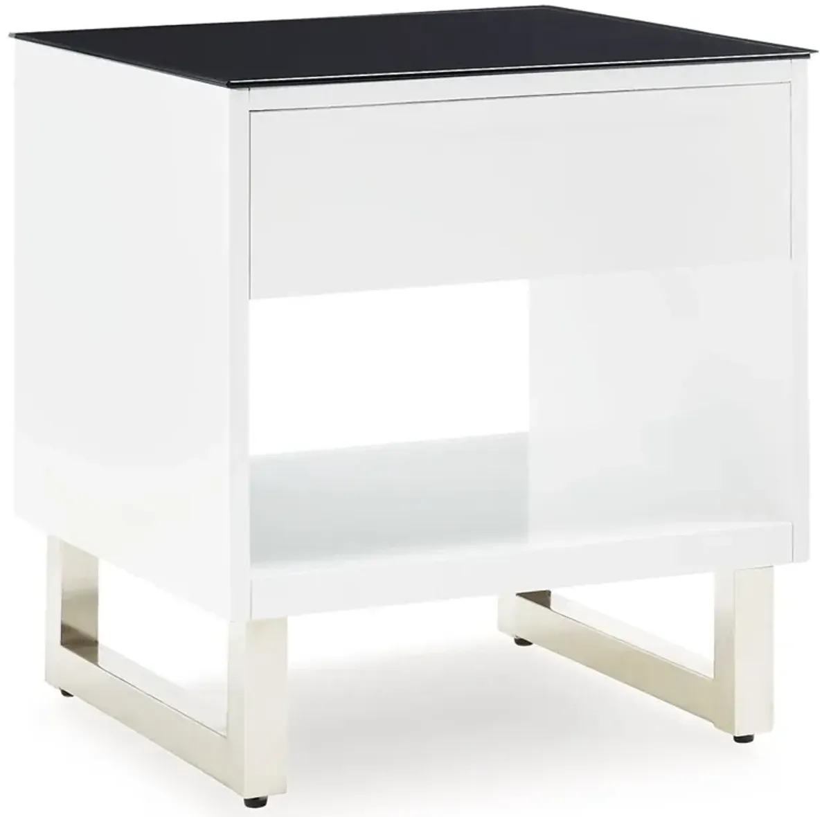 Gardoni - Rectangular End Table - White / Black