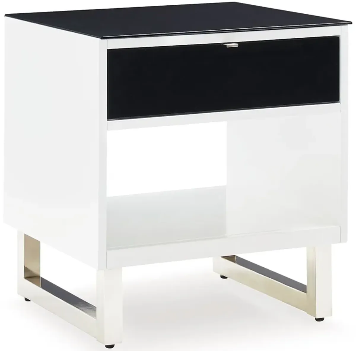 Gardoni - Rectangular End Table - White / Black