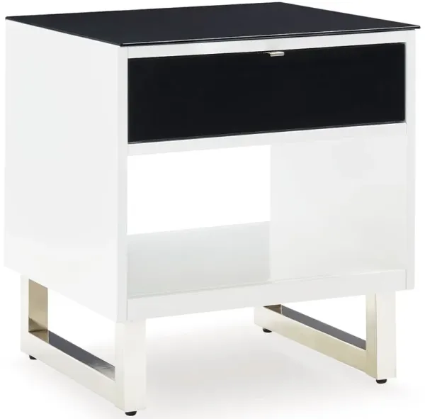 Gardoni - Rectangular End Table - White / Black