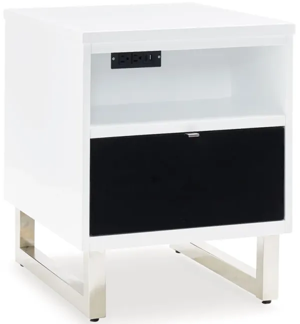 Gardoni - Chair Side End Table - White / Black
