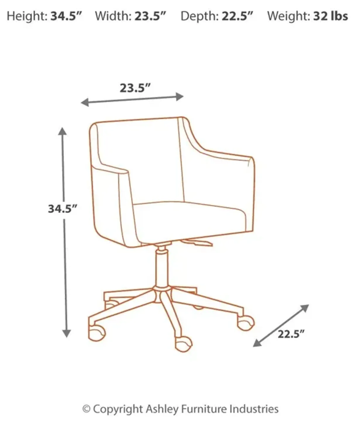 Baraga - White - Home Office Swivel Desk Chair